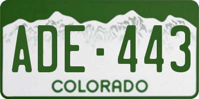 CO license plate ADE443
