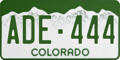 CO license plate ADE444