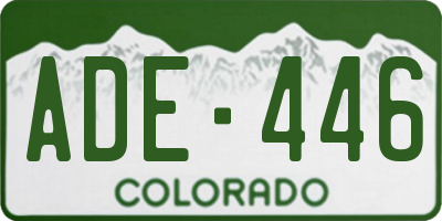CO license plate ADE446