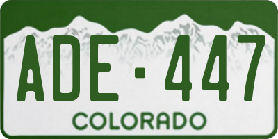CO license plate ADE447