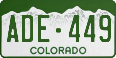 CO license plate ADE449