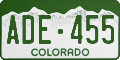 CO license plate ADE455