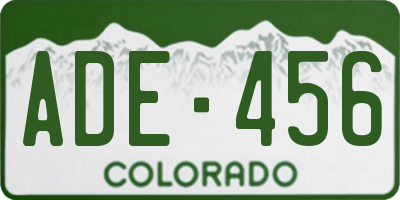 CO license plate ADE456