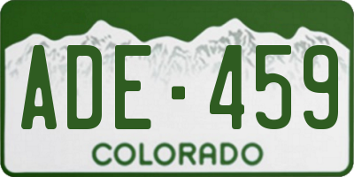CO license plate ADE459