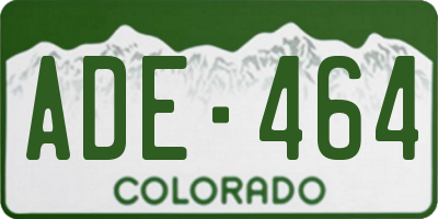CO license plate ADE464