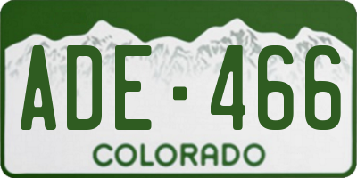 CO license plate ADE466
