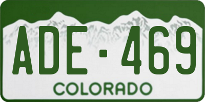 CO license plate ADE469