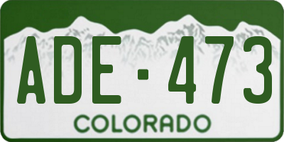 CO license plate ADE473