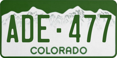 CO license plate ADE477