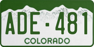 CO license plate ADE481