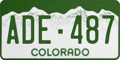 CO license plate ADE487