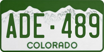 CO license plate ADE489
