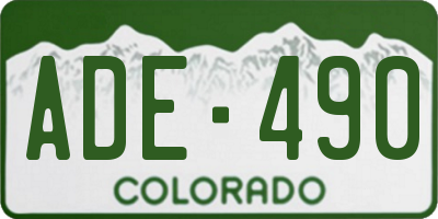 CO license plate ADE490