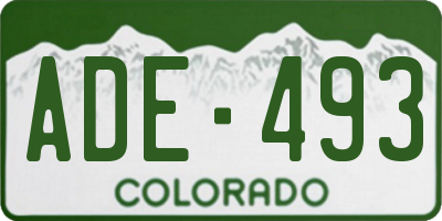 CO license plate ADE493