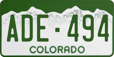 CO license plate ADE494