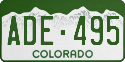 CO license plate ADE495