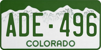 CO license plate ADE496