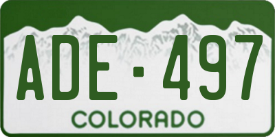 CO license plate ADE497