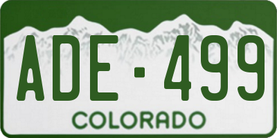 CO license plate ADE499