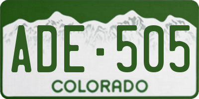 CO license plate ADE505