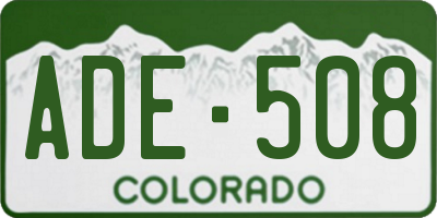 CO license plate ADE508