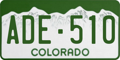 CO license plate ADE510