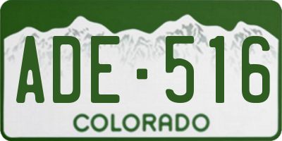 CO license plate ADE516