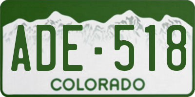 CO license plate ADE518