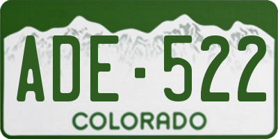 CO license plate ADE522