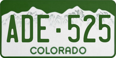 CO license plate ADE525