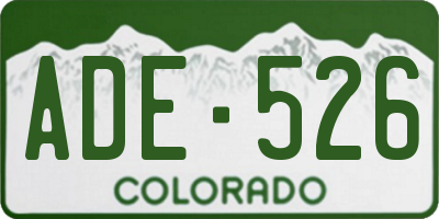 CO license plate ADE526