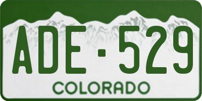 CO license plate ADE529