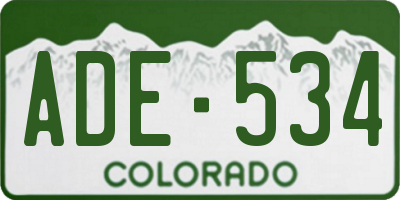 CO license plate ADE534