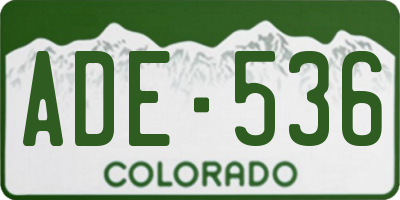 CO license plate ADE536