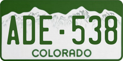 CO license plate ADE538