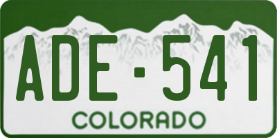 CO license plate ADE541