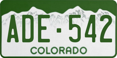 CO license plate ADE542