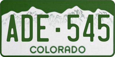 CO license plate ADE545