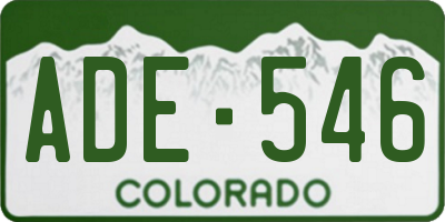 CO license plate ADE546