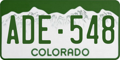 CO license plate ADE548