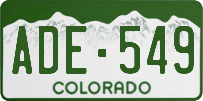 CO license plate ADE549