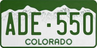 CO license plate ADE550
