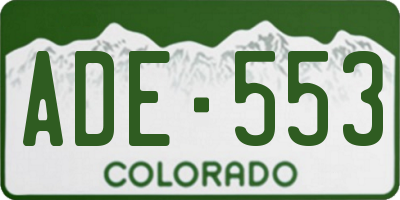CO license plate ADE553