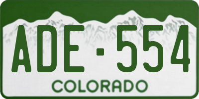 CO license plate ADE554