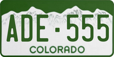 CO license plate ADE555