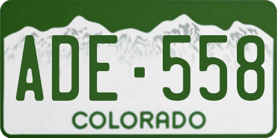 CO license plate ADE558