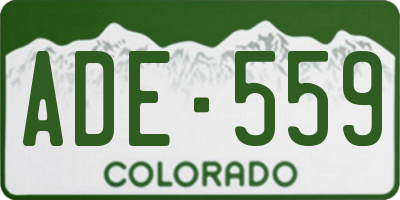 CO license plate ADE559