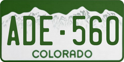 CO license plate ADE560