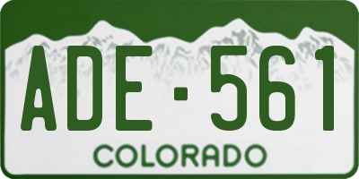 CO license plate ADE561