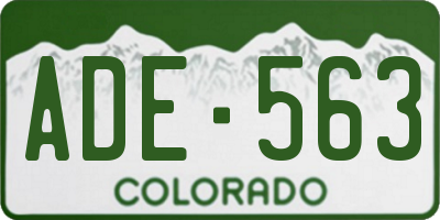 CO license plate ADE563